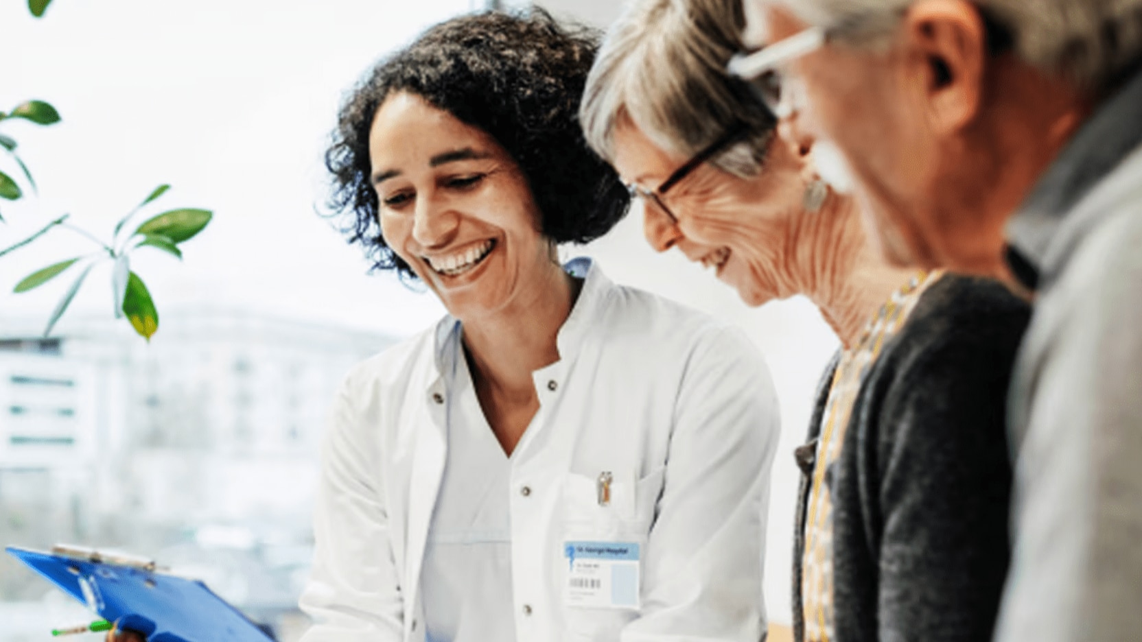 A doctor speaking with a patient