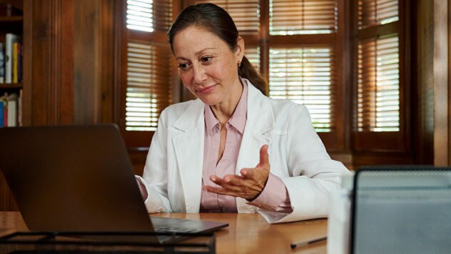 A patient having a virtual care appointment