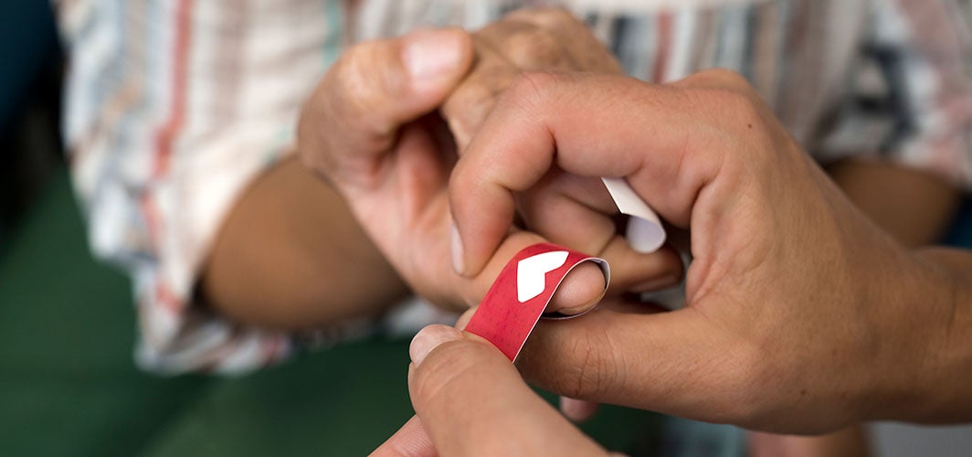 A person receiving diabetes care