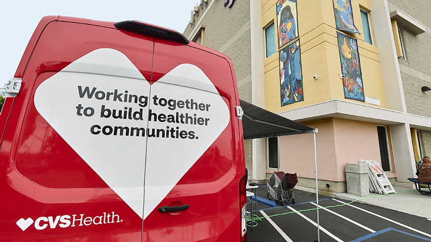 CVS van parked at a healthy communities event