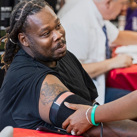 Man getting his blood pressure taken