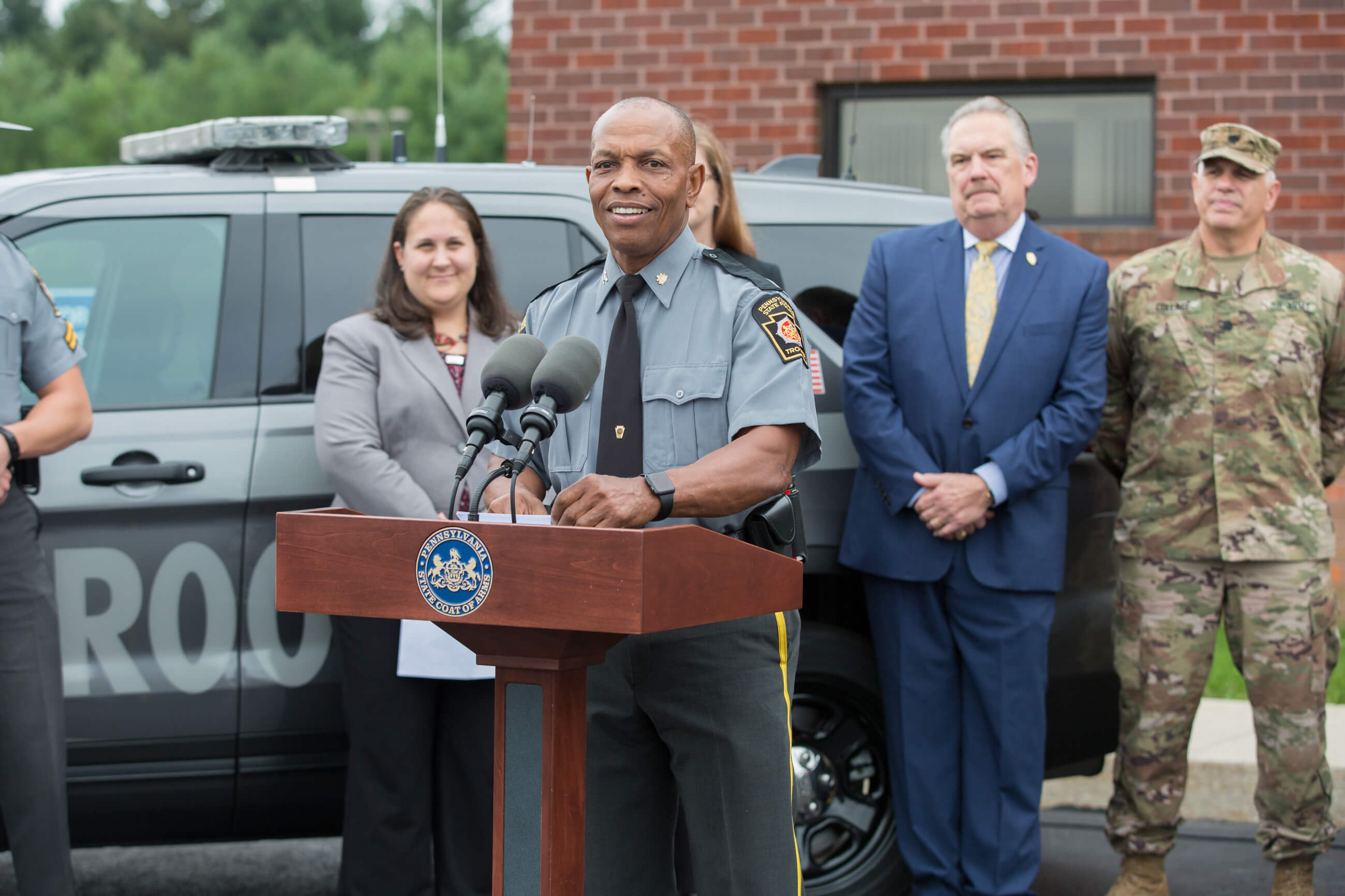 Pennsylvania State Police Commissioner Tyree C. Blocker speaks about the opioid epidemic.