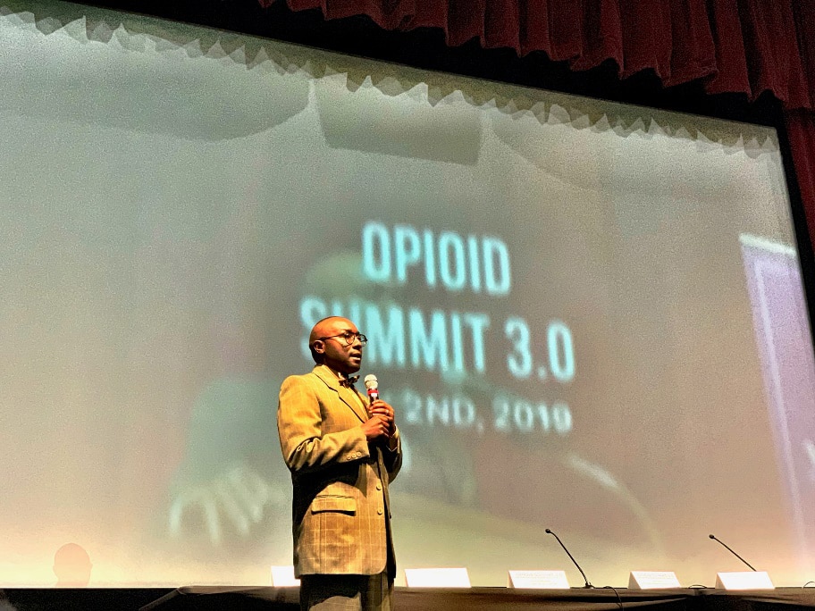 Larry Johnson, National Association of Counties Chairman of the Large Urban County Caucus, speaking during the recent opioid summit in Georgia.