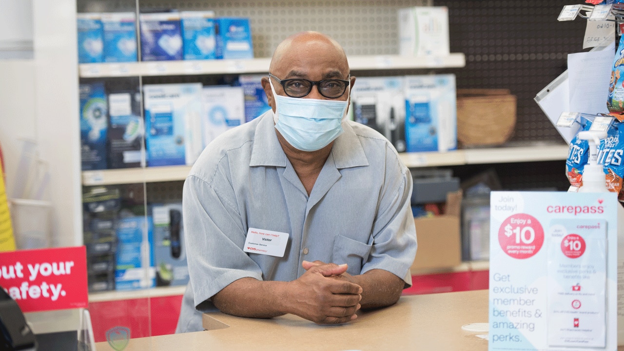 Victor Hendrix, store cashier at CVS Pharmacy.