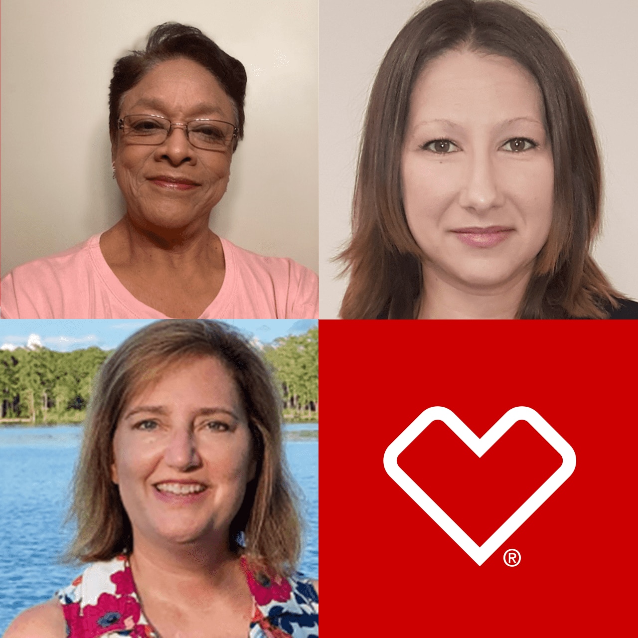 A four block image featuring three headshots of Accordant nurses and the CVS red heart.