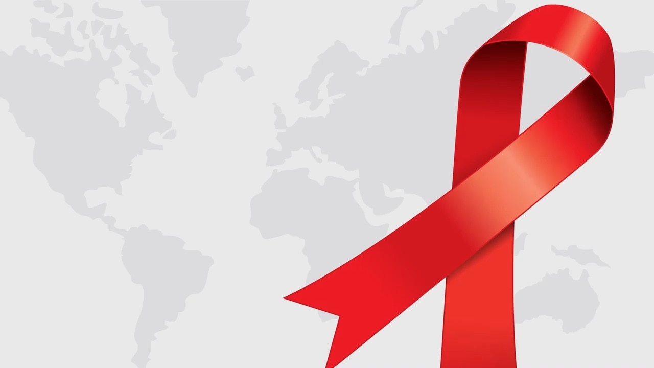 Infection Symbol Red Ribbon Symbol Hiv World Day Dark Red Stock