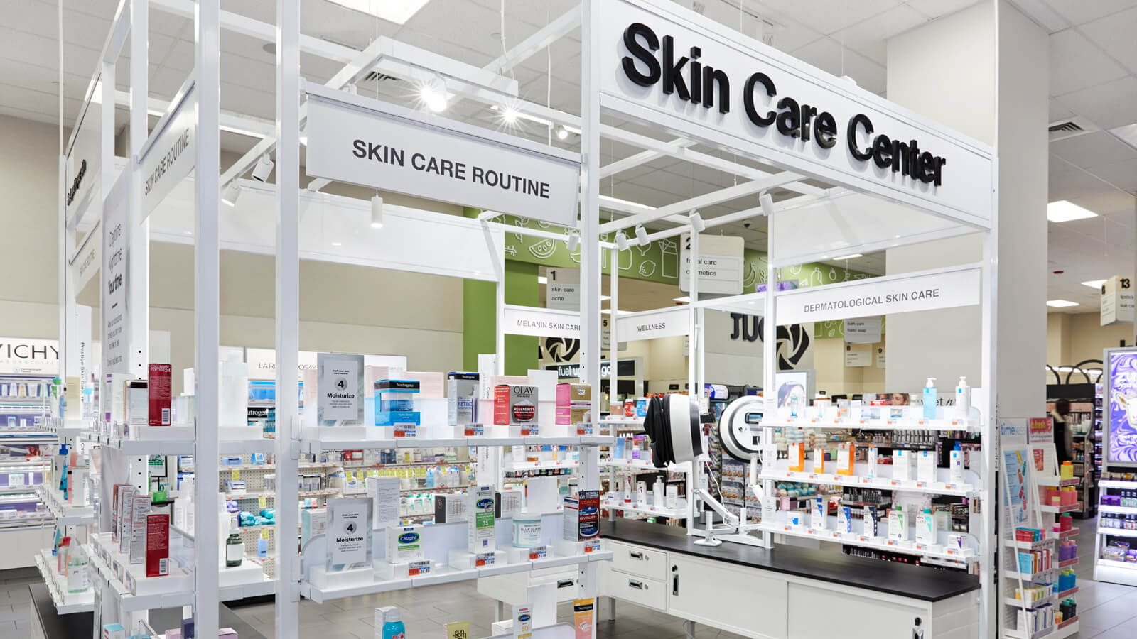 A Skin Care Center shown in the Beauty department of a CVS Pharmacy store.