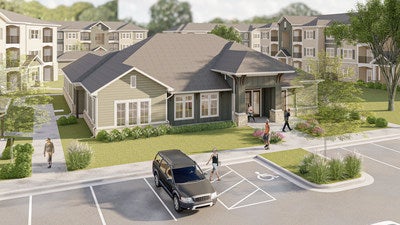 Rendering of the Crosswind Apartments