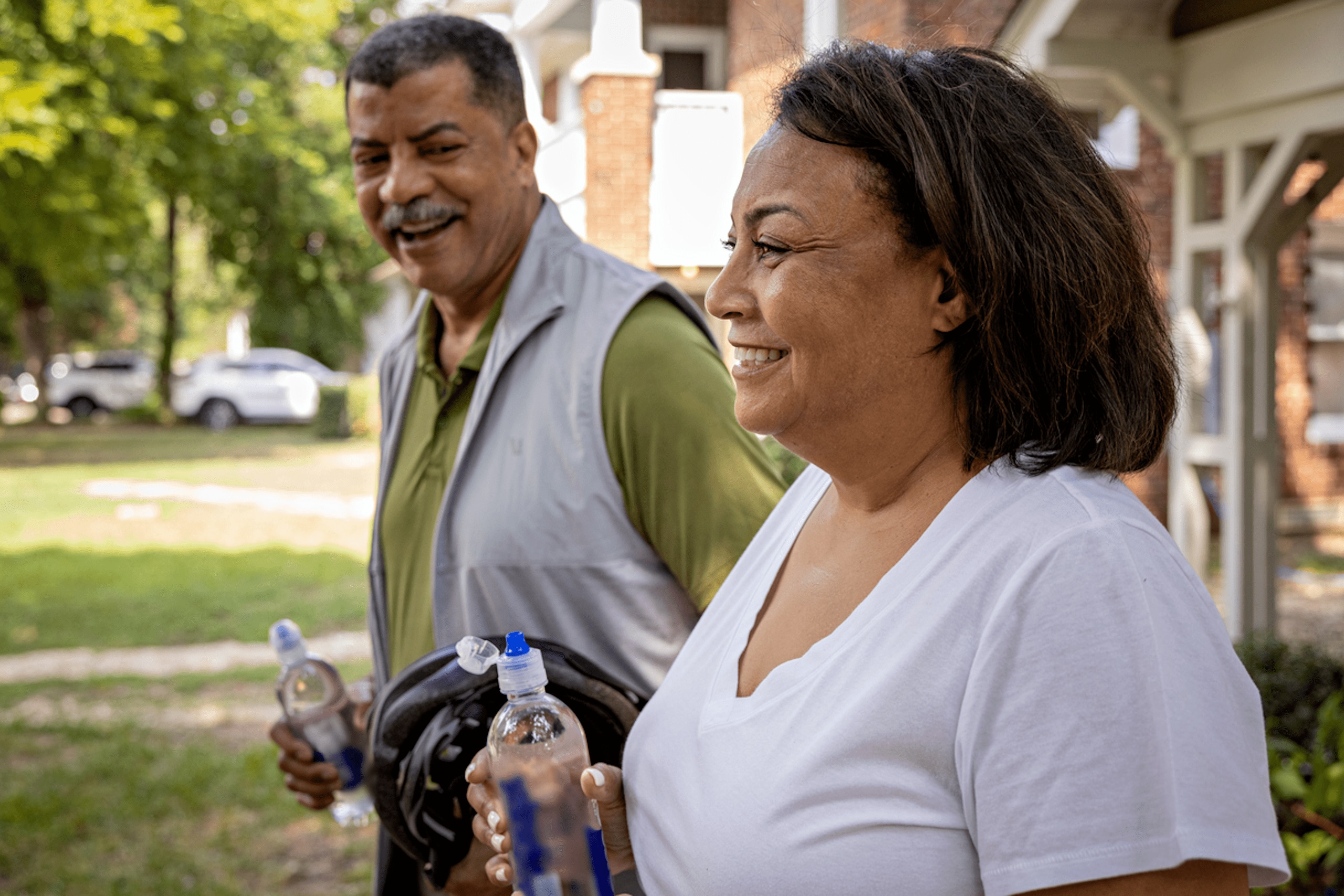 Couple walking together