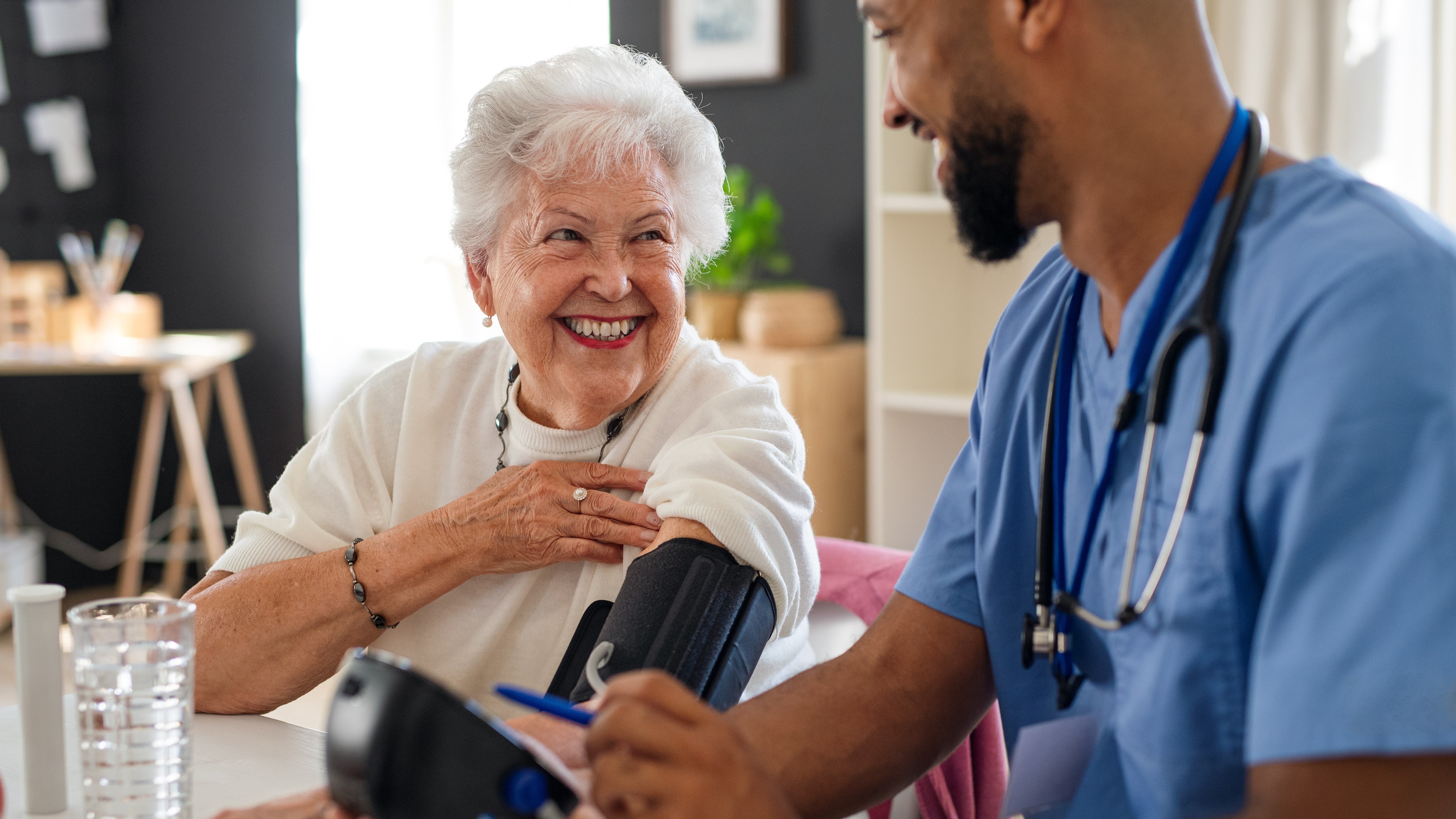 A woman with her caregiver