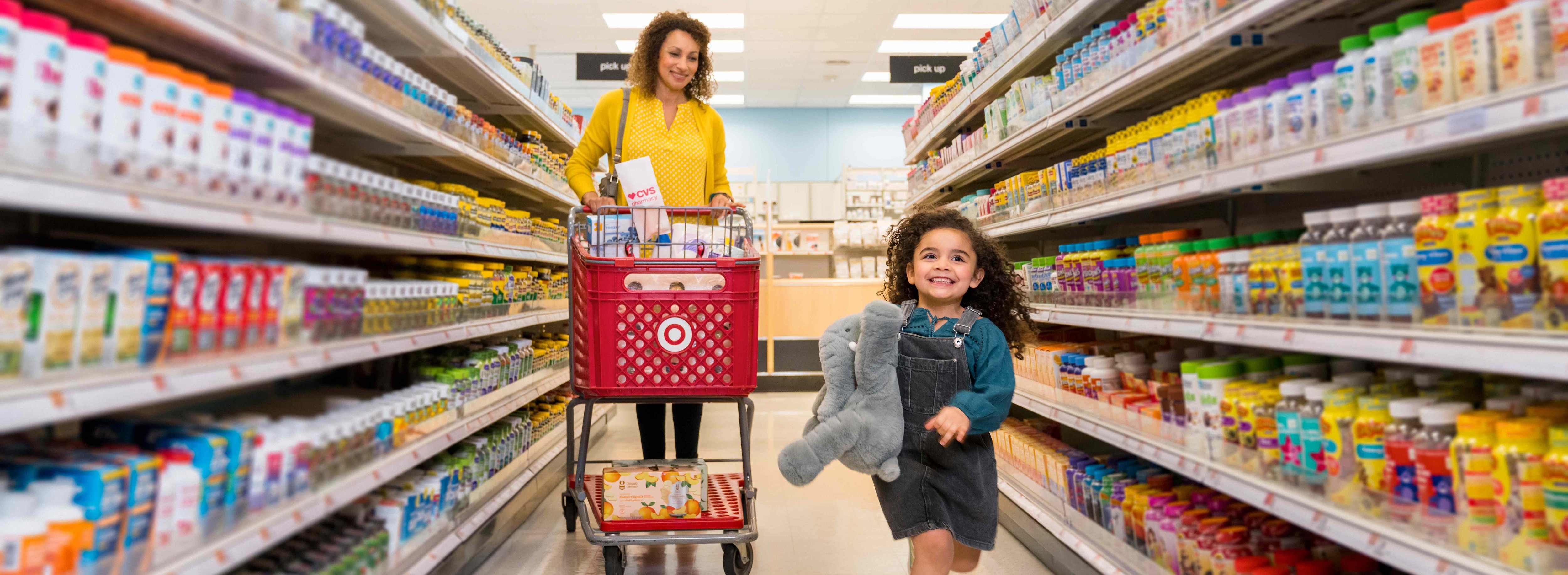A mother and daughter shopping at CVS Pharmacy together