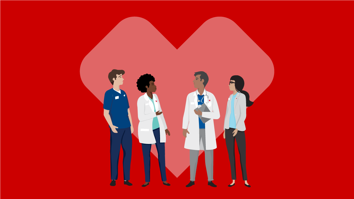 An illustration of four different CVS Health practitioners