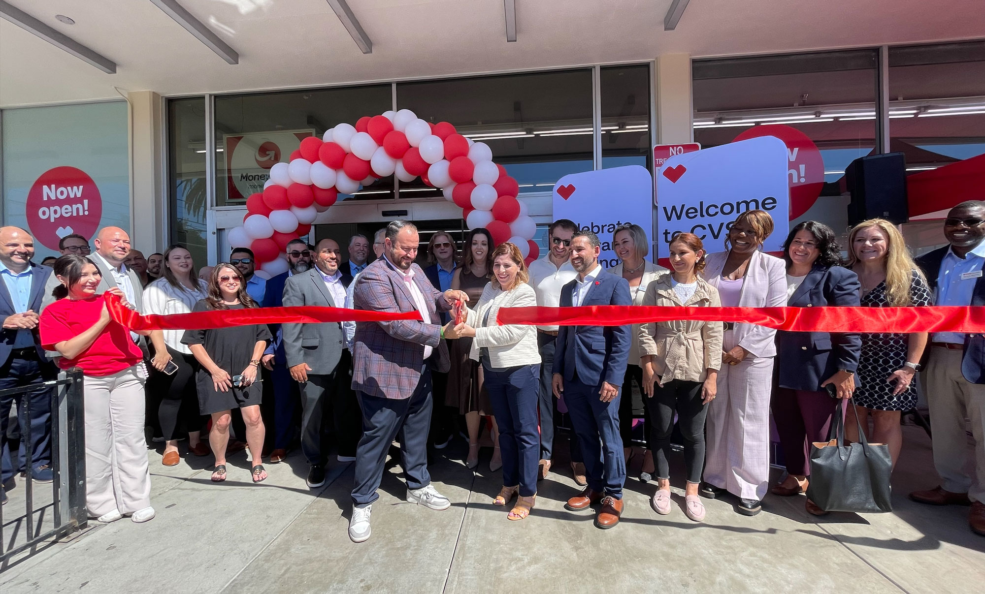 Employees at the reopening of the Pacific Palisades store