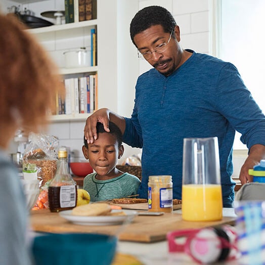 Family having breakfast
