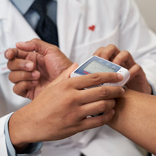 Doctor checking patients levels